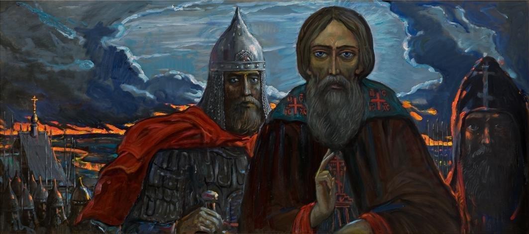 Канун. Сергий Радонежский и Дмитрий Донской перед Куликовской битвой. И.С. Глазунов