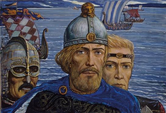 "Остров Рюген. Жрец". "Внуки Гостомысла: Рюрик, Трувор, Синеус". "Умила Новгородская". Триптих. И.С. Глазунов