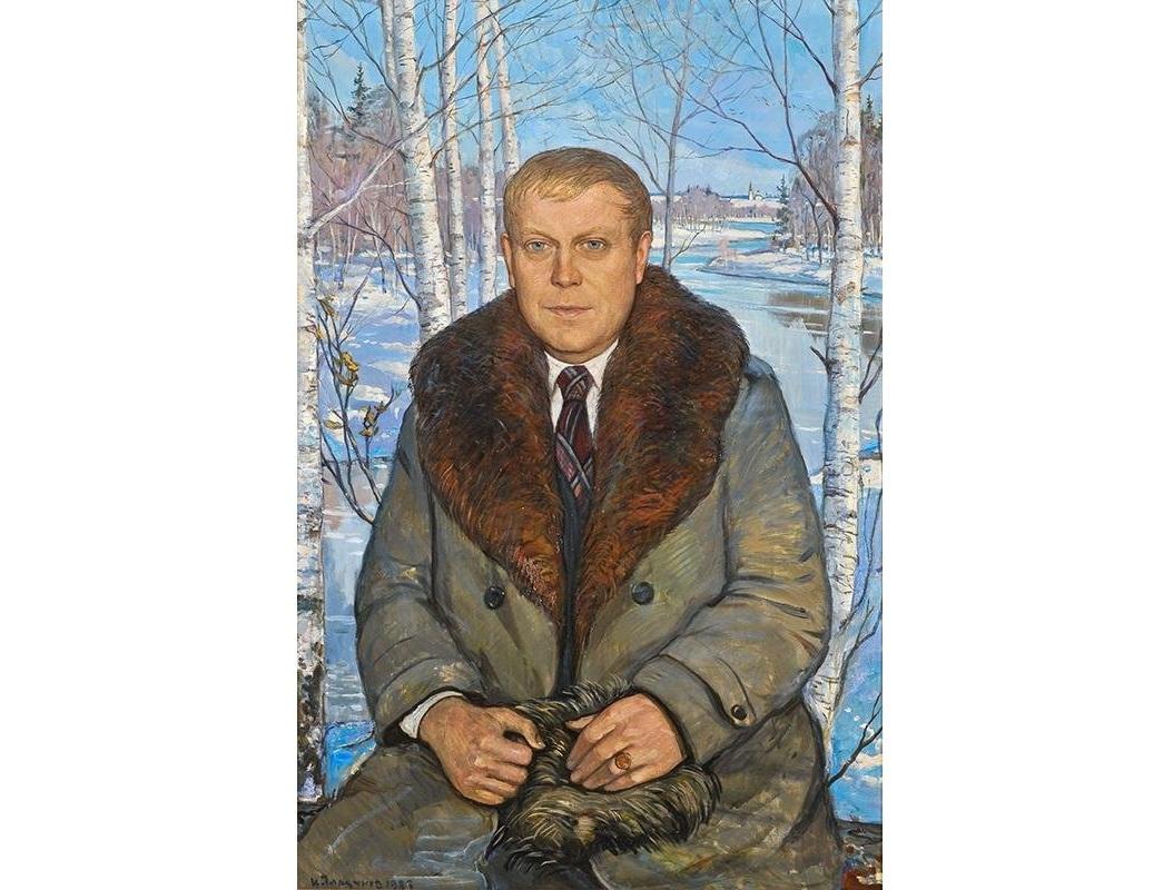 Портрет писателя В.А. Солоухина. И.С. Глазунов