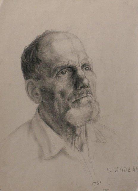 Рисунок. Натурщик. 1968 г. Шилов А.М.