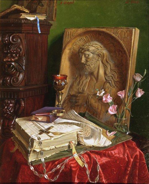 Картина. Неугасимая лампада. 2002 г. Шилов А.М.