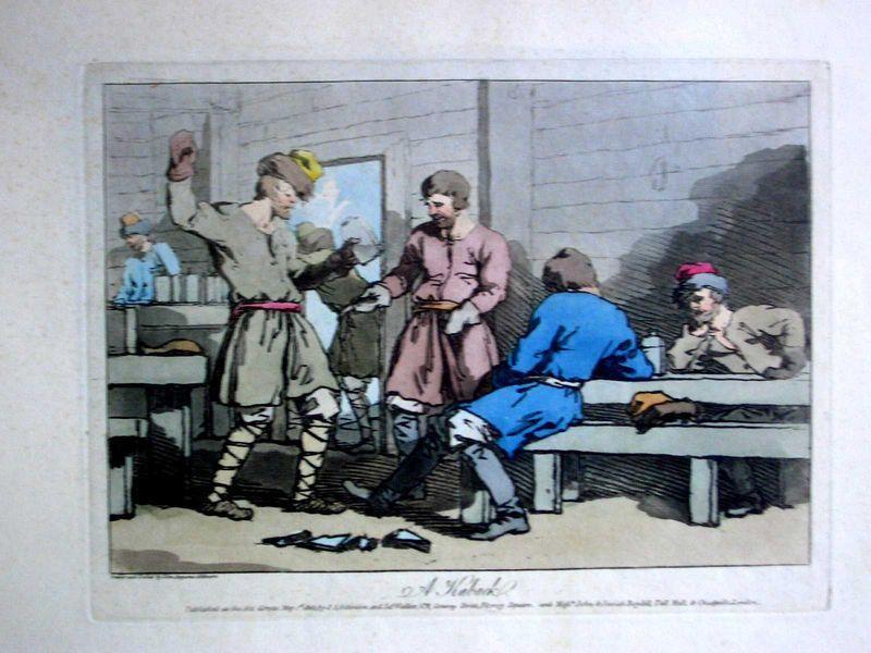 Гравюра. В кабаке (A Kaback). 1803-1804. Аткинсон Д.