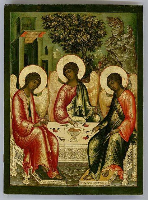 Икона. "Святая Троица" 1677 г. Ушаков С.Ф., Павловец Н.