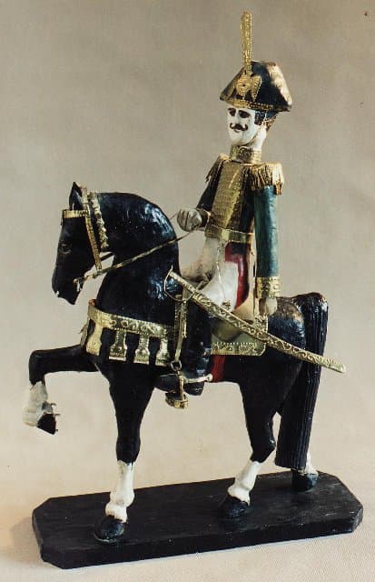 Офицер 1812 г. в треуголке на вороном коне. 1992. Королёв М.Д.