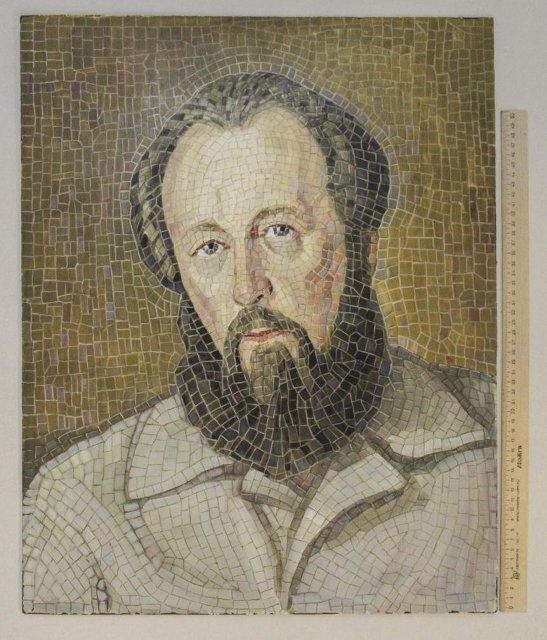 Эскиз мозаичного портрета А.И. Солженицына. 1975 г. Климов Е.Е.