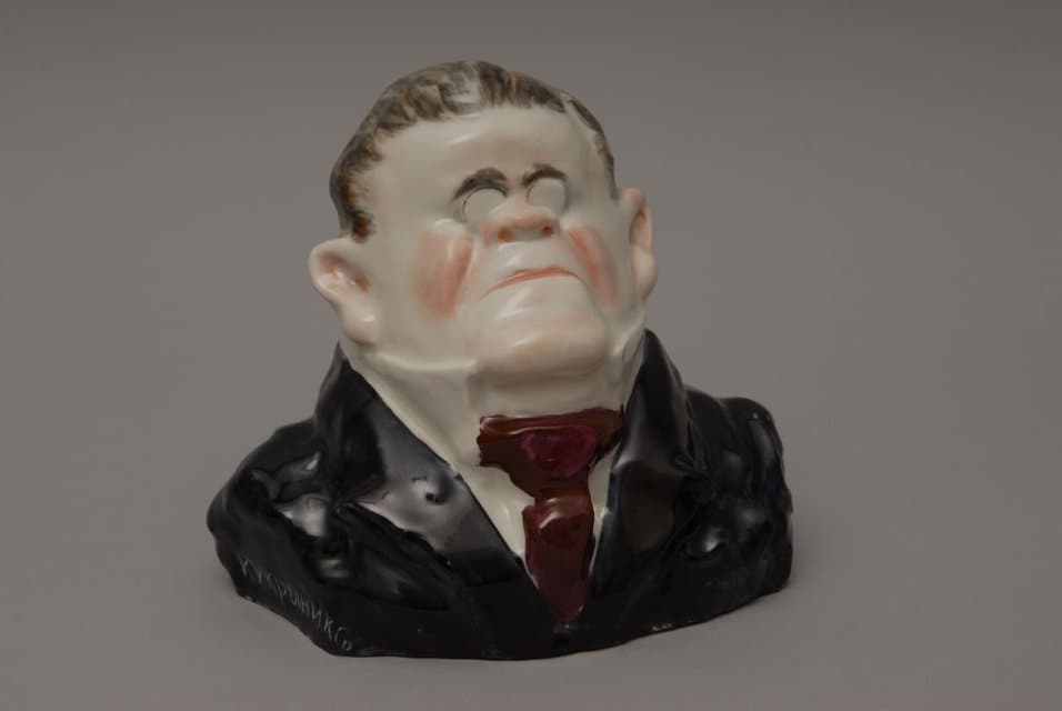 Бюст артиста Москвина. Дружеский шарж. 1935. Кукрыниксы (М.В. Куприянов, П.Н. Крылов, Н.А. Соколов), Фрезе В.П.