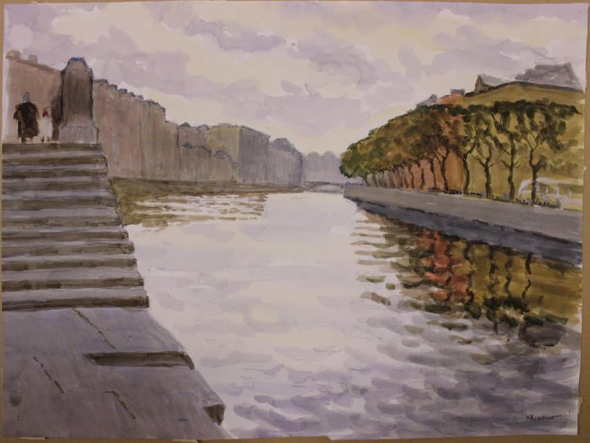 Серия «Города моей Родины». (Москва и Ленинград). Фонтанка.
1988-1989. Купецио .К.