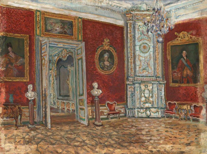 Малиновая гостиная Дворца в усадьбе Кусково. 1964-1966 гг. Баранов Н.А.