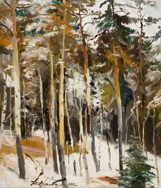 Пейзаж с соснами. (Начало зимы). 1979 г. Налбандян Д.А.