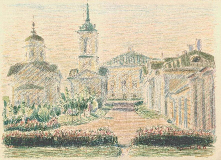 Эскиз "Кусково". 1956 г. Смирнов Б.А.