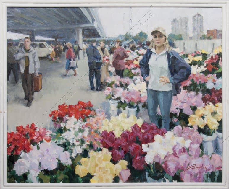 Картина. "Цветы от Крюкова" 2003-2006 г. Соломатин Г.М.