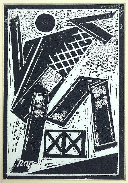 Фигура с барабаном, поздний отпечаток с оригинальной доски 1920 года. Степанова В.Ф.