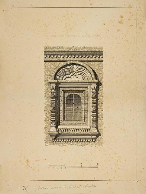 Архитектурный рисунок. Северное окно средней апсиды храма Живоначальной Троицы в Останкине. 1890-е. Султанов Н.В., Дитрих А.И.