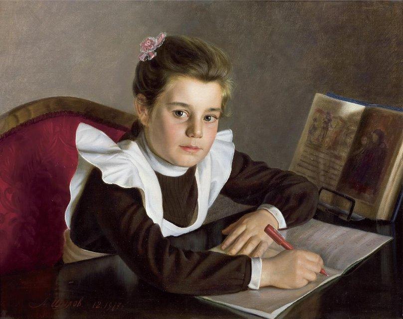 Маша. За уроками. Декабрь 1987 г. Шилов А.М.