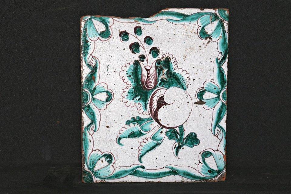 Изразец печной стенной гладкий расписной. 1768 г.