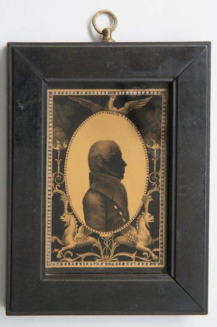 Миниатюра. "Мужской портрет овальный, в прямоугольной орнаментальной раме". 1807 г. Фультер