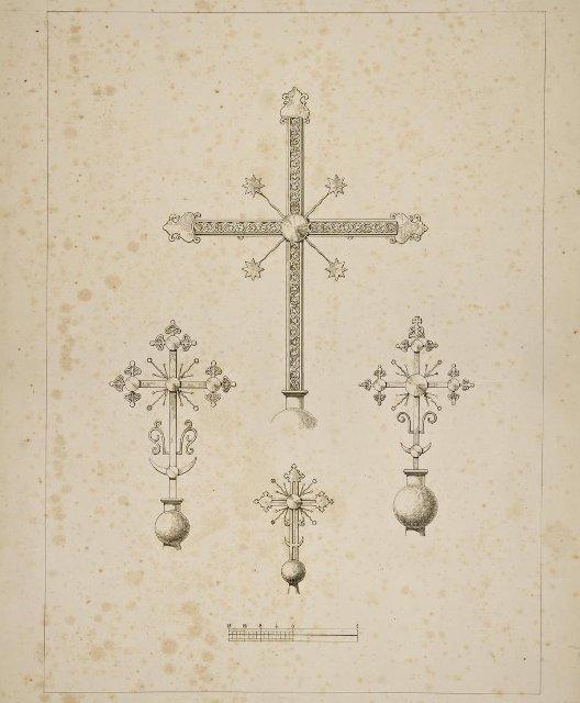 Архитектурный рисунок. Четыре креста храма Живоначальной Троицы в Останкине. 1890-е. Султанов Н.В., Дитрих А.И.