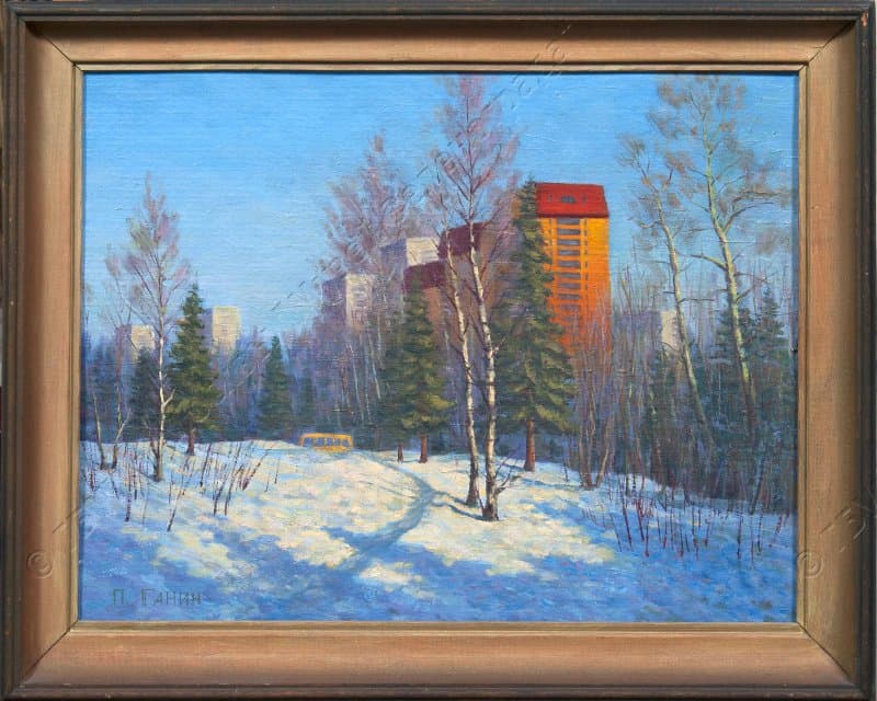 Картина. "Вид на 11 микрорайон" 2002 г. Ганин П.А.