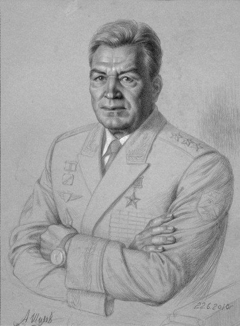Рисунок. Генерал-полковник, Герой Советского Союза, Заслуженный летчик РФ Н.Т. Антошкин. 2010 г. Шилов А.М.