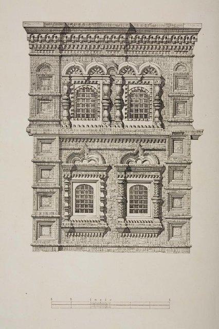 Фасад северного придела храма Живоначальной Троицы в Останкине. Копия с архитектурного рисунка Н.В. Султанова и А.И. Дитриха. 1890-е. Неизвестный автор