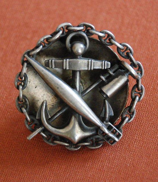 Знак за успешное окончание минного офицерского класса. 1900-е гг.