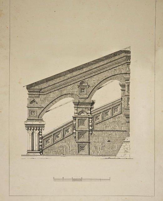 Архитектурный рисунок. Западный фасад северного крыльца храма Живоначальной Троицы в Останкине. 1890-е. Султанов Н.В., Дитрих А.И.