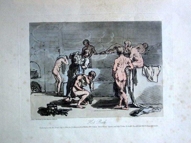 Гравюра. Русская баня (Hot Bath). 1803-1804. Аткинсон Д.