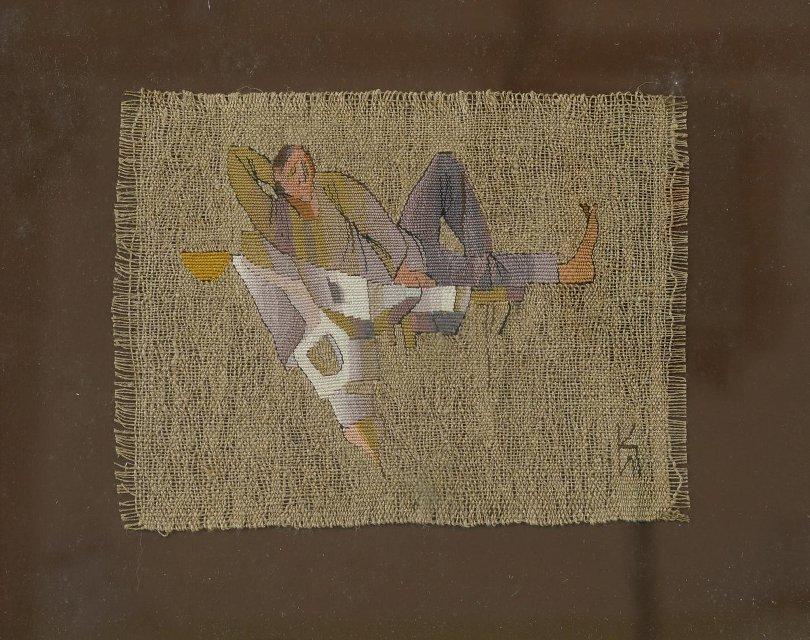 Мини-панно. "Лежащий" 1989 г. Колесникова И.Ю.