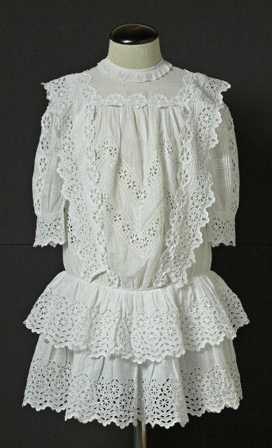 Платье детское белое кружевное. XIX в., конец