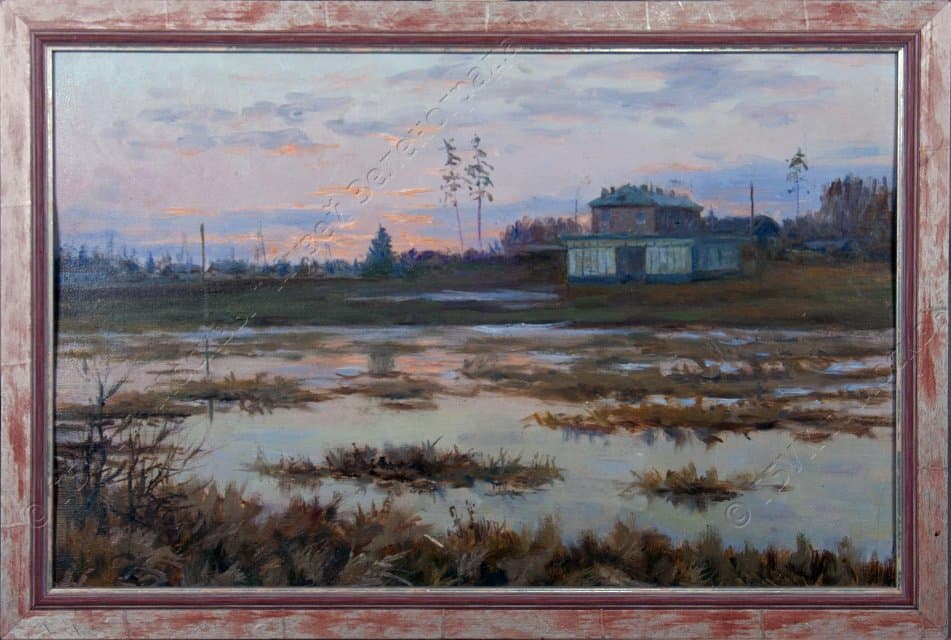 Этюд. "Вид у платформы Крюково" 1963 г. Науменко Г.Ф.