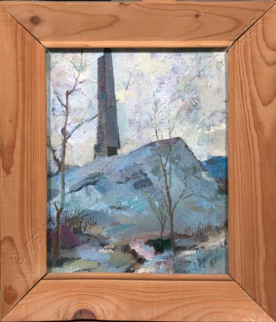 Этюд. "Монумент Защитникам Москвы на 40 км. Ленинградского шоссе" 1977 г. Архипов В.М.