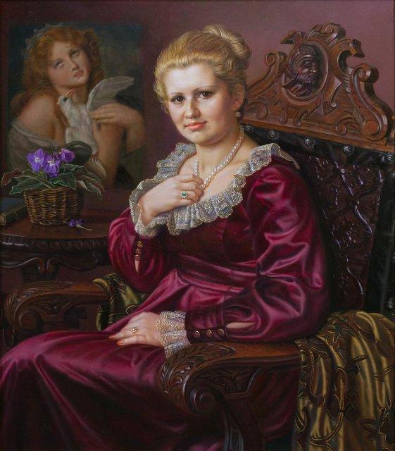 Картина. Пармские фиалки (Алёна Григорьева). 2012 г. Шилов А.М.