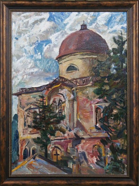 Картина. "Никольская церковь в 1974 году" 1974 г. Дубовиков В.Б.