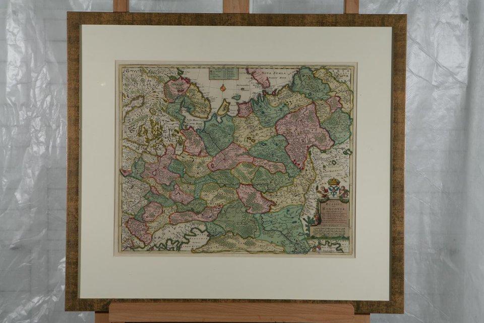 Офорт. "Ymperit Russiei Sive Moskovi AE Status generalis...". Карта России или Московии. 1690-1695 г.г. Витсен Николас, Фредерик де Витт