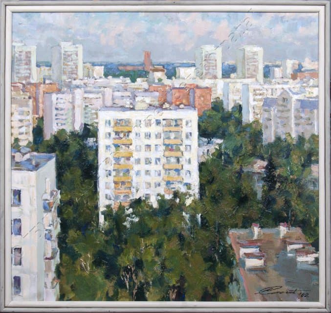 Картина. "Зеленый город" 2002 г. Соломатин Г.М.