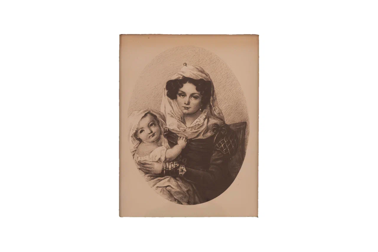 Портрет Марии Николаевны Волконской (урождённой Раевской) (1805–1863) с сыном