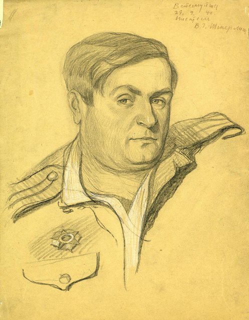 Майор В.Г. Шмерлинг, писатель. Вейсмуйжа. Латвия. 1944. Пяткин Д.И.